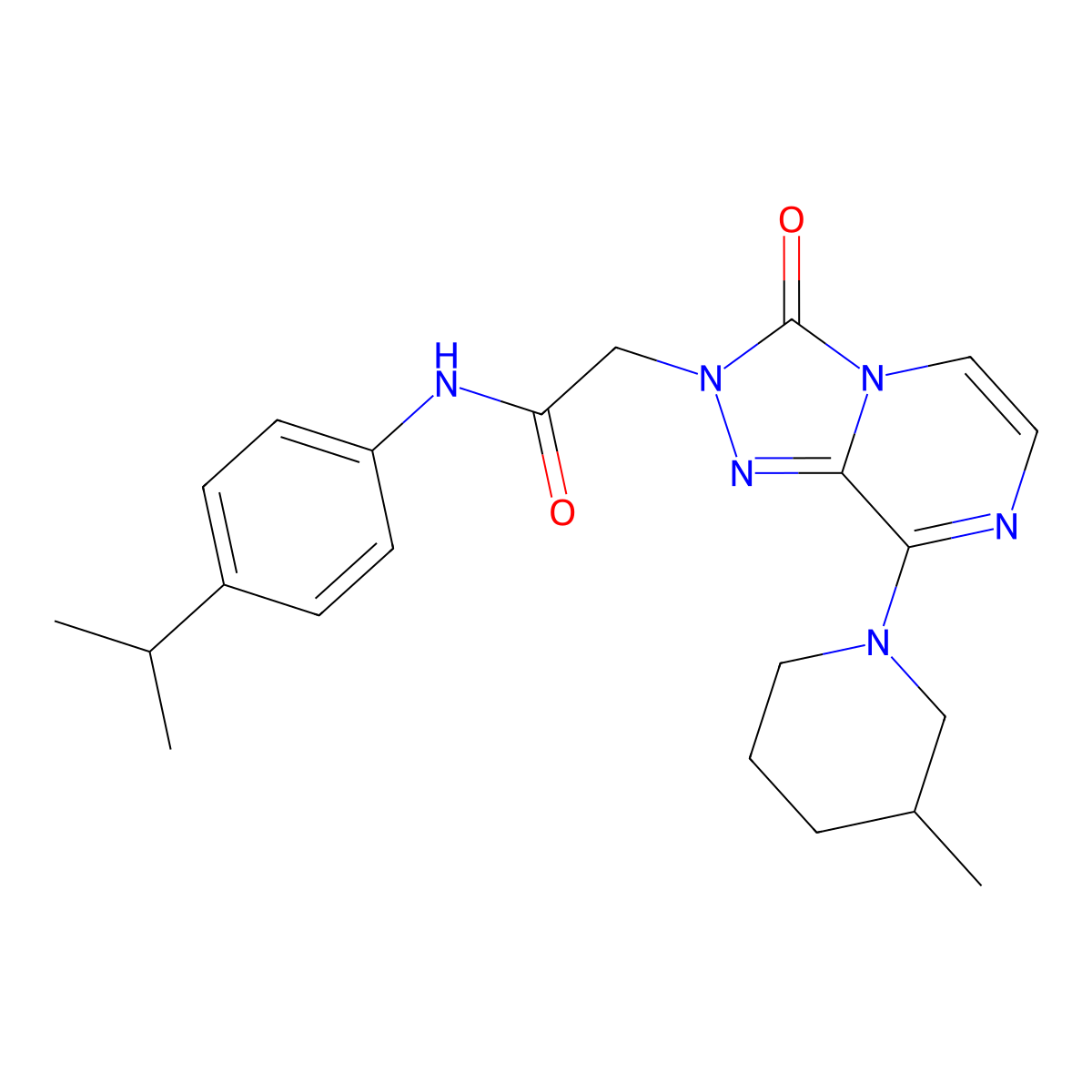 2-[8-(3-methylpiperidin-1-yl)-3-oxo[1,2,4]triazolo[4,3-a]pyrazin-2(3H)-yl]-N-[4-(propan-2-yl)phenyl]acetamide molecular structure, CAS 1251598-59-0