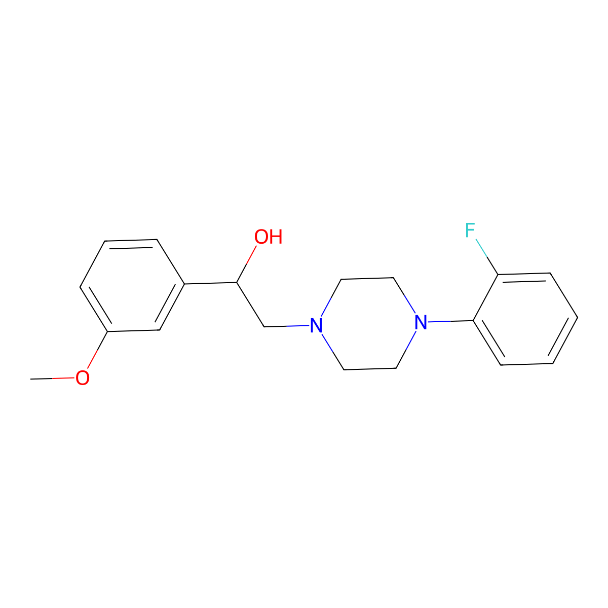 2-(4-(2-Fluorophenyl)piperazin-1-yl)-1-(3-methoxyphenyl)ethanol molecular structure, CAS 1251598-64-7