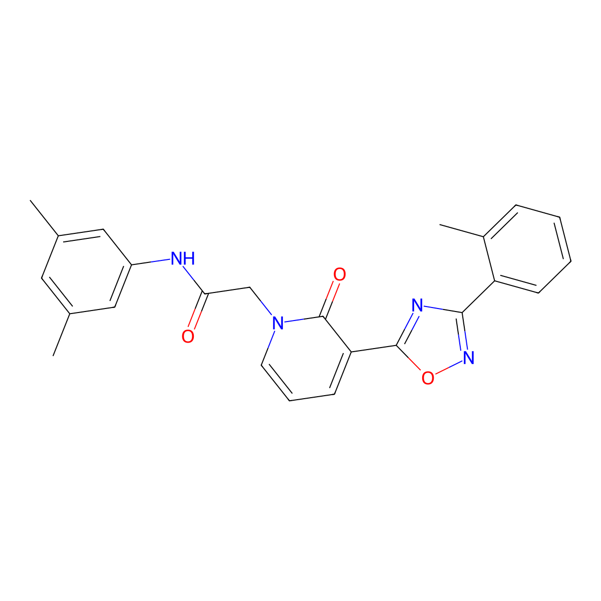 N-(3,5-dimethylphenyl)-2-[3-[3-(2-methylphenyl)-1,2,4-oxadiazol-5-yl]-2-oxopyridin-1(2H)-yl]acetamide molecular structure, CAS 1251598-67-0