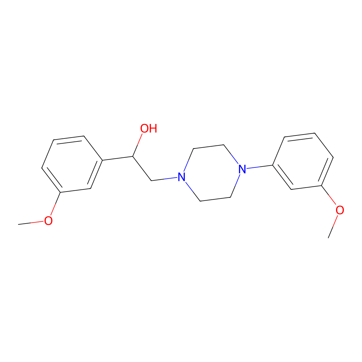 1-(3-Methoxyphenyl)-2-[4-(3-methoxyphenyl)piperazin-1-yl]ethanol molecular structure, CAS 1251598-69-2