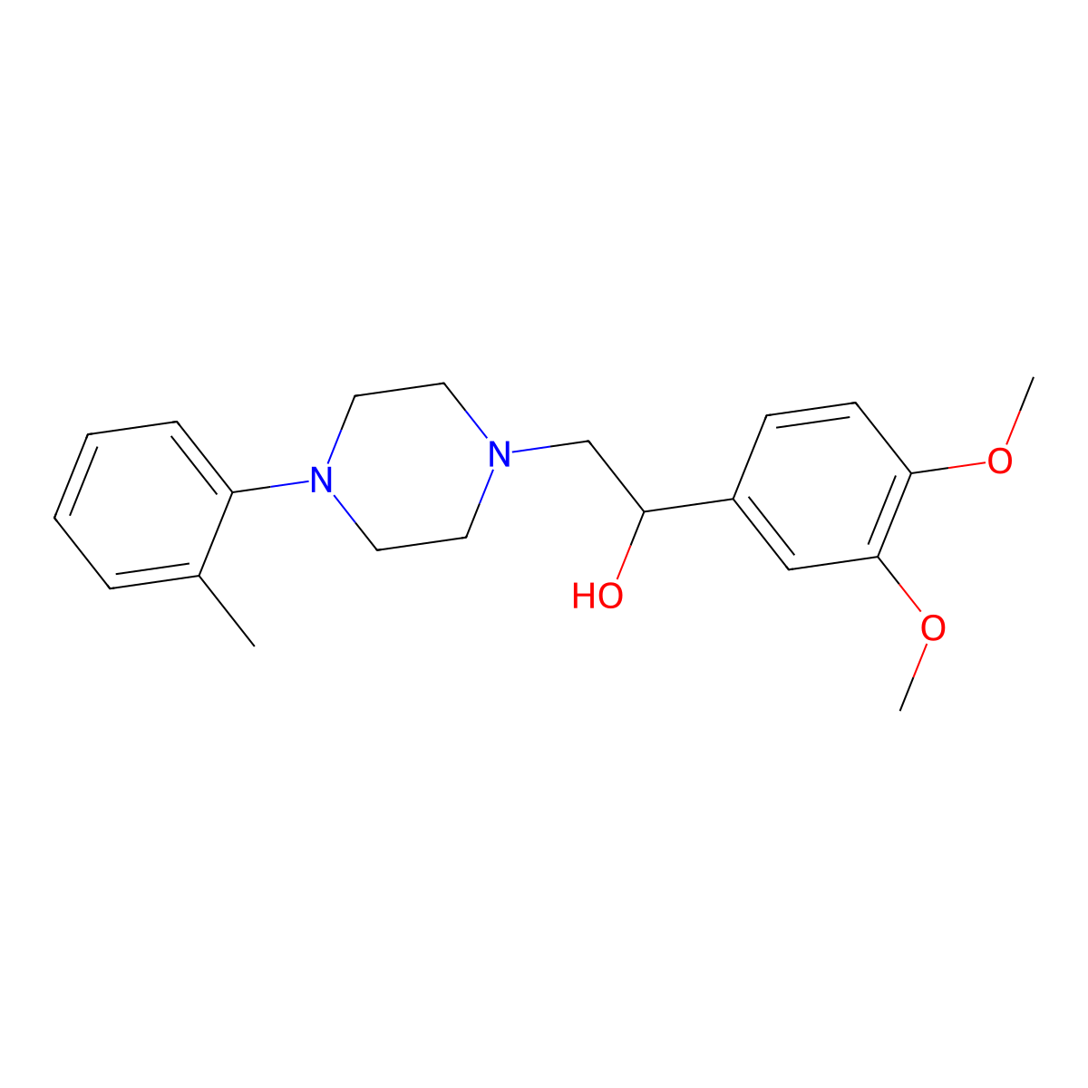 1-(3,4-Dimethoxyphenyl)-2-(4-(o-tolyl)piperazin-1-yl)ethanol molecular structure, CAS 1251598-73-8