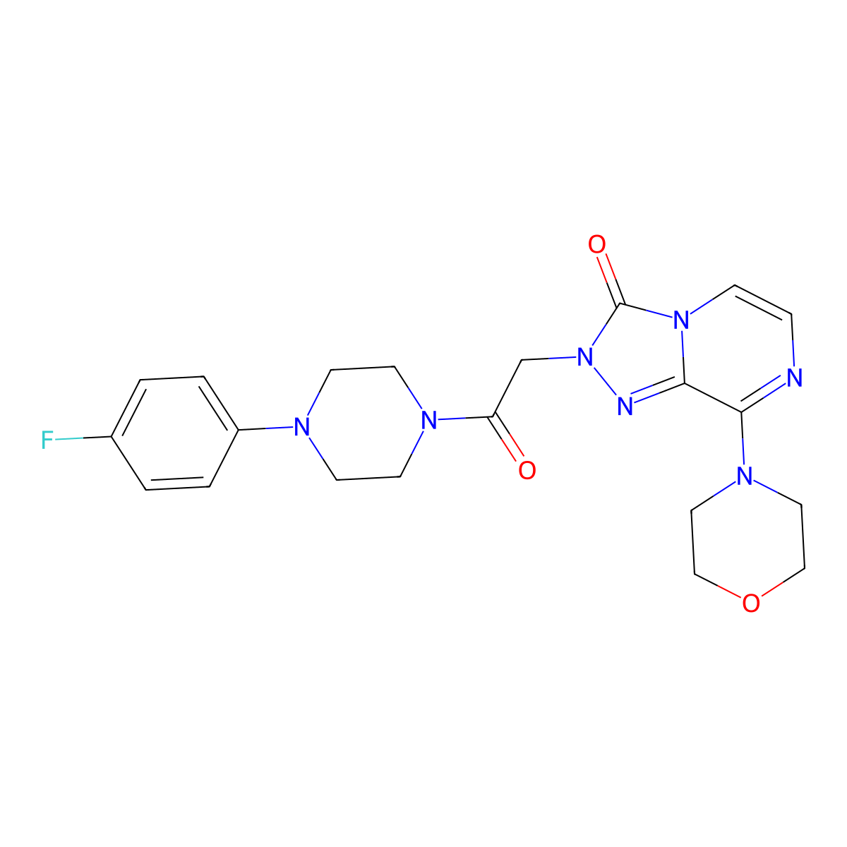 2-(2-(4-(4-fluorophenyl)piperazin-1-yl)-2-oxoethyl)-8-morpholino-[1,2,4]triazolo[4,3-a]pyrazin-3(2H)-one molecular structure, CAS 1251598-79-4