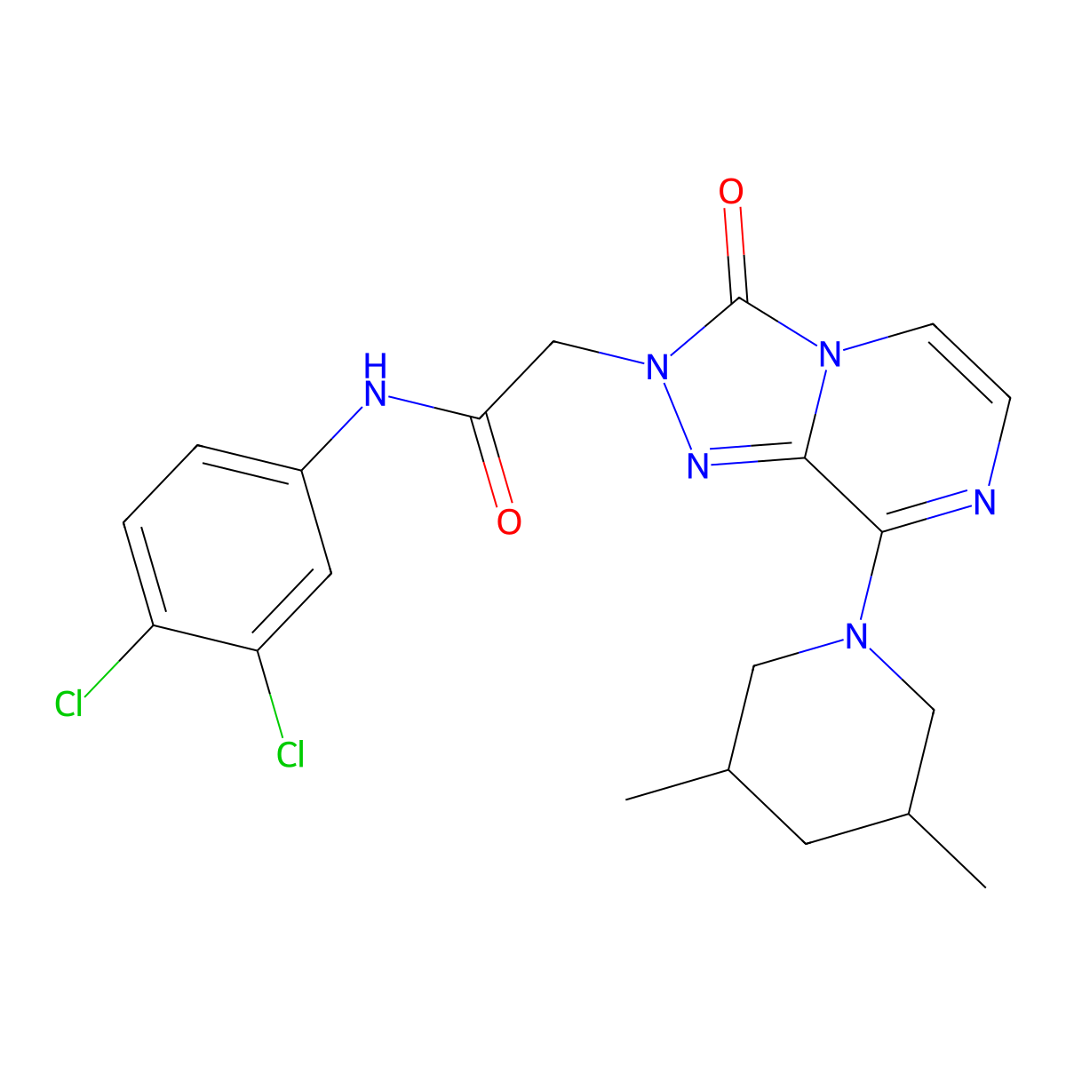 N-(3,4-dichlorophenyl)-2-[8-(3,5-dimethylpiperidin-1-yl)-3-oxo-2H,3H-[1,2,4]triazolo[4,3-a]pyrazin-2-yl]acetamide molecular structure, CAS 1251599-02-6