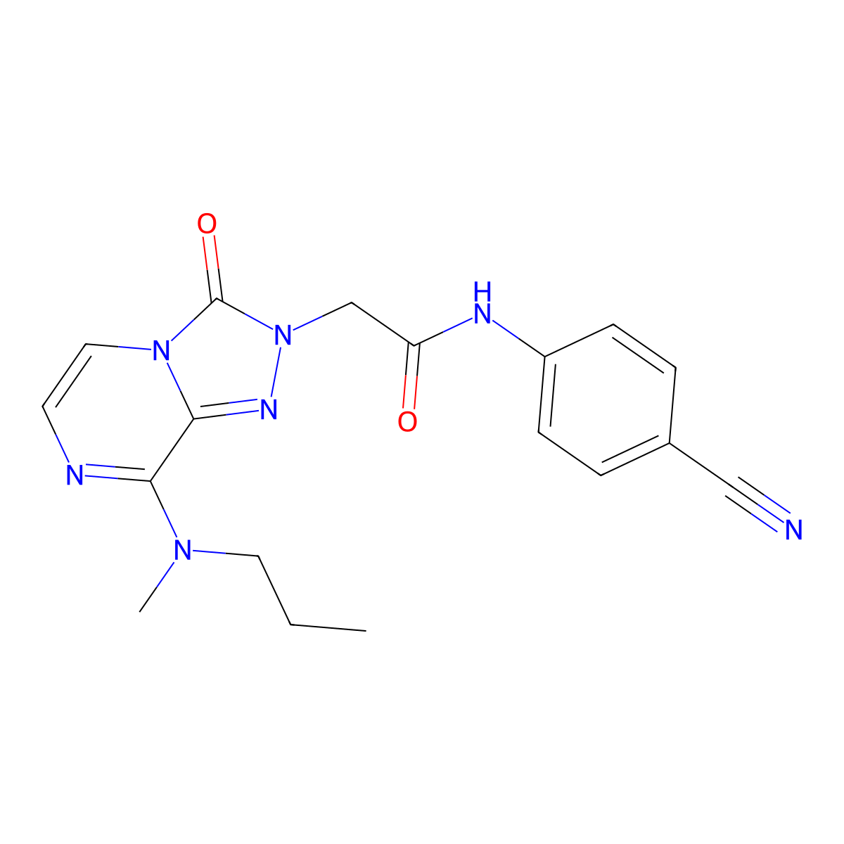 N-(4-cyanophenyl)-2-[8-[methyl(propyl)amino]-3-oxo[1,2,4]triazolo[4,3-a]pyrazin-2(3H)-yl]acetamide molecular structure, CAS 1251599-13-9