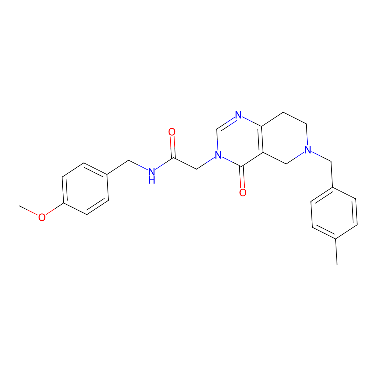 N-(4-methoxybenzyl)-2-(6-(4-methylbenzyl)-4-oxo-5,6,7,8-tetrahydropyrido[4,3-d]pyrimidin-3(4H)-yl)acetamide molecular structure, CAS 1251599-52-6