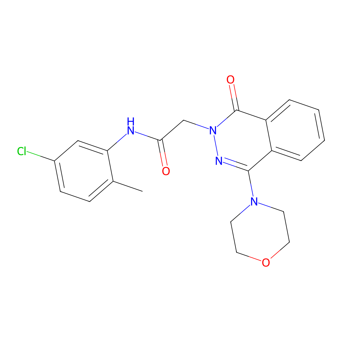 N-(5-chloro-2-methylphenyl)-2-[4-(morpholin-4-yl)-1-oxo-1,2-dihydrophthalazin-2-yl]acetamide molecular structure, CAS 1251599-57-1