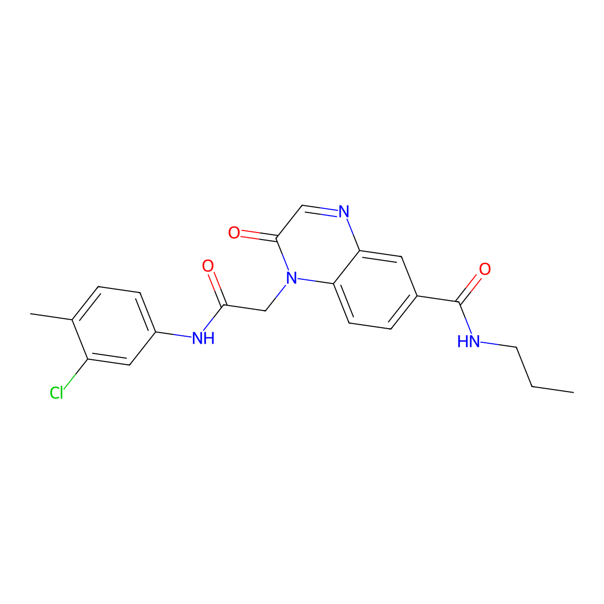 1-(2-((3-chloro-4-methylphenyl)amino)-2-oxoethyl)-2-oxo-N-propyl-1,2-dihydroquinoxaline-6-carboxamide molecular structure, CAS 1251599-59-3