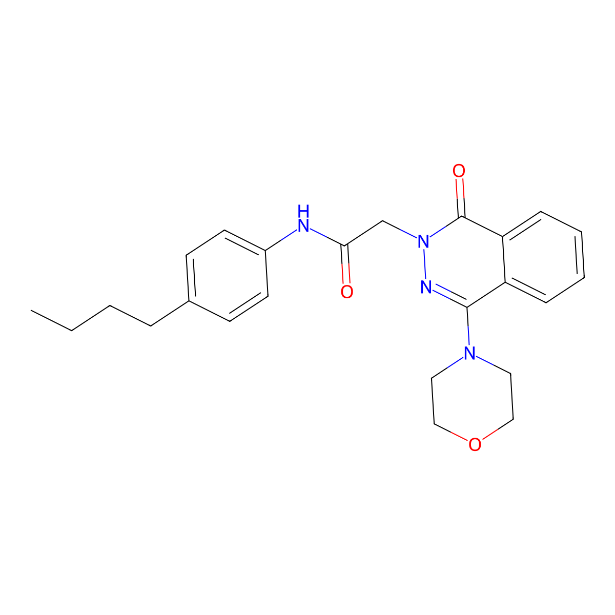 N-(4-butylphenyl)-2-[4-(morpholin-4-yl)-1-oxo-1,2-dihydrophthalazin-2-yl]acetamide molecular structure, CAS 1251599-63-9