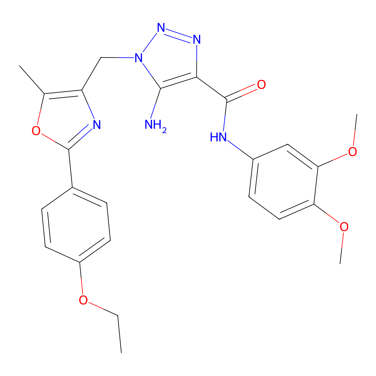 5-amino-N-(3,4-dimethoxyphenyl)-1-{[2-(4-ethoxyphenyl)-5-methyl-1,3-oxazol-4-yl]methyl}-1H-1,2,3-triazole-4-carboxamide molecular structure, CAS 1251599-69-5