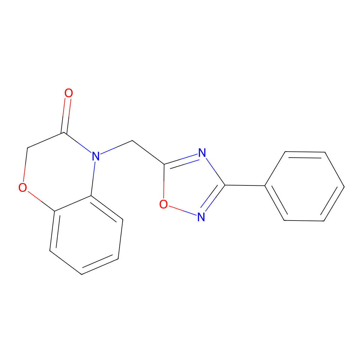 4-[(3-phenyl-1,2,4-oxadiazol-5-yl)methyl]-2H-1,4-benzoxazin-3(4H)-one molecular structure, CAS 1251599-79-7
