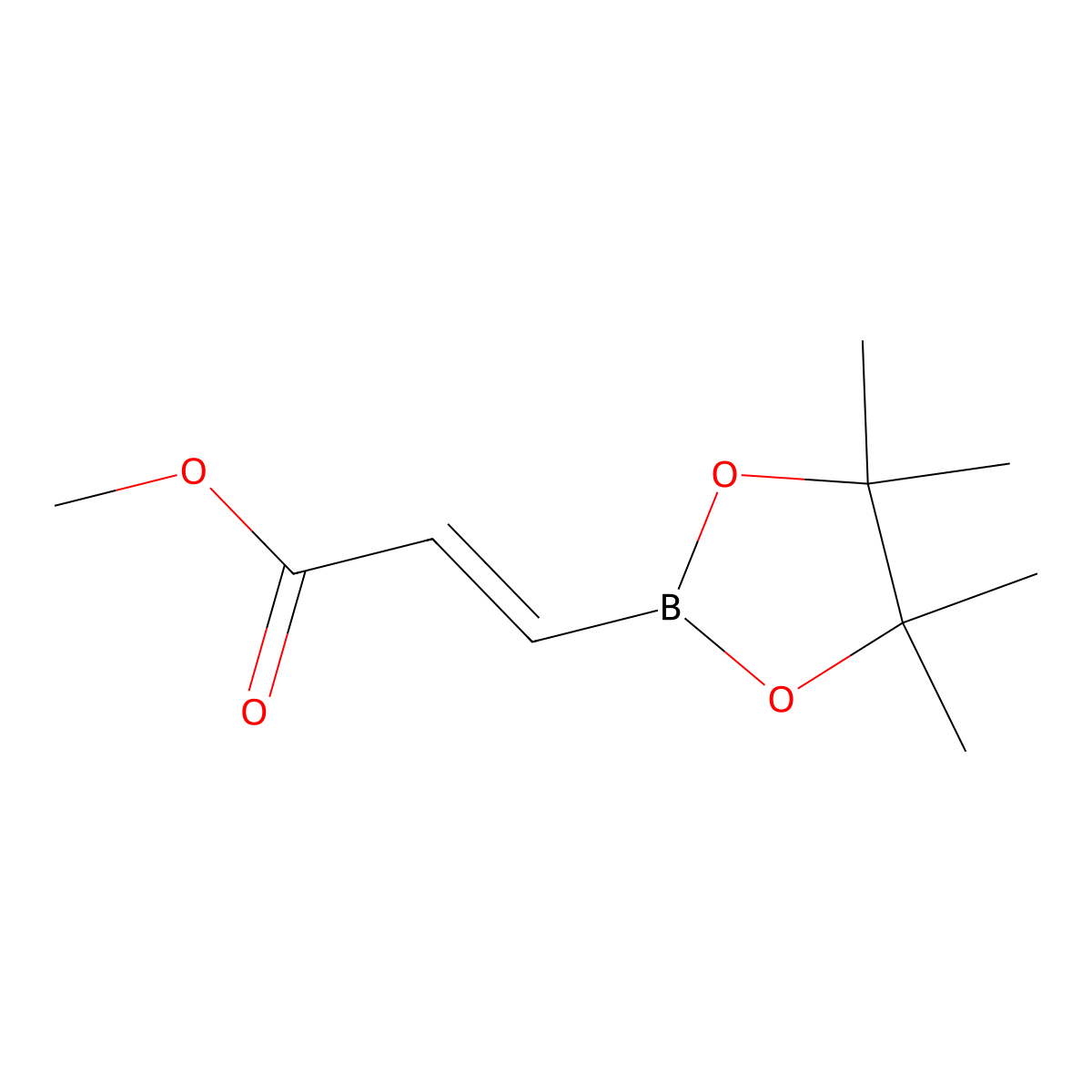 methyl (2E)-3-(4,4,5,5-tetramethyl-1,3,2-dioxaborolan-2-yl)prop-2-enoate molecular structure, CAS 125160-21-6