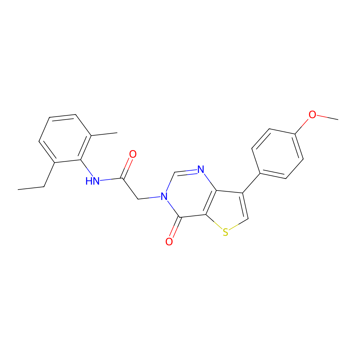 N-(2-ethyl-6-methylphenyl)-2-[7-(4-methoxyphenyl)-4-oxothieno[3,2-d]pyrimidin-3(4H)-yl]acetamide molecular structure, CAS 1251600-04-0