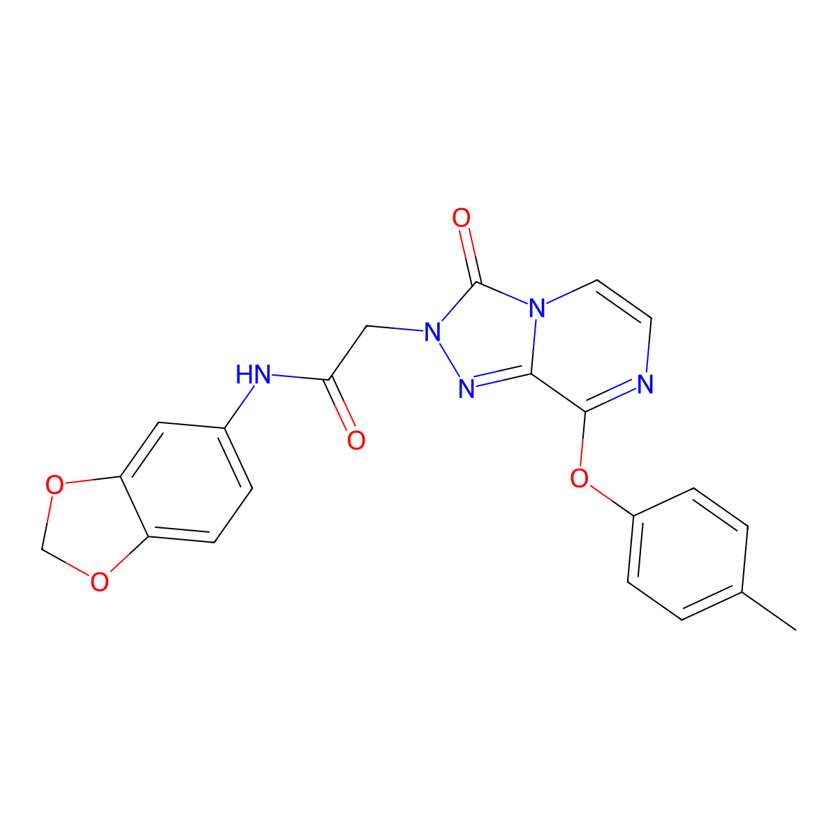 N-(2H-1,3-benzodioxol-5-yl)-2-[8-(4-methylphenoxy)-3-oxo-2H,3H-[1,2,4]triazolo[4,3-a]pyrazin-2-yl]acetamide molecular structure, CAS 1251600-11-9