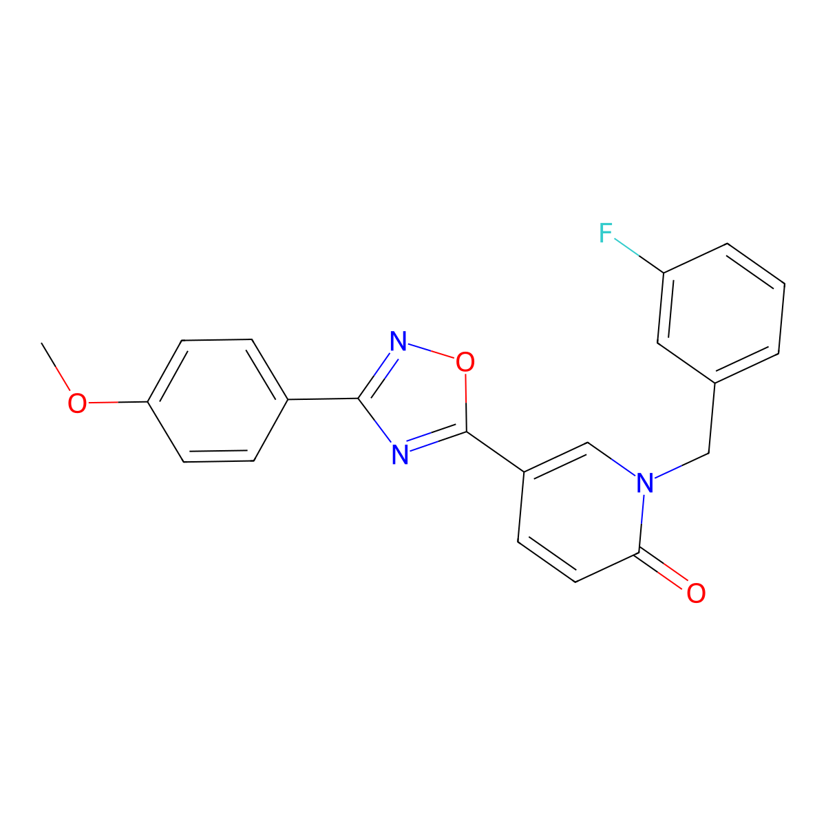 1-(3-fluorobenzyl)-5-(3-(4-methoxyphenyl)-1,2,4-oxadiazol-5-yl)pyridin-2(1H)-one molecular structure, CAS 1251600-13-1
