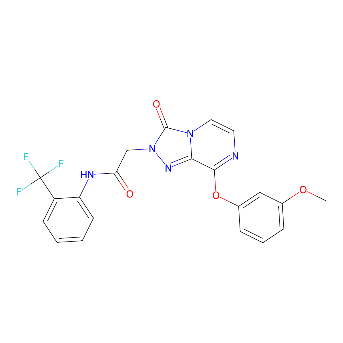 2-[8-(3-methoxyphenoxy)-3-oxo-2H,3H-[1,2,4]triazolo[4,3-a]pyrazin-2-yl]-N-[2-(trifluoromethyl)phenyl]acetamide molecular structure, CAS 1251600-25-5