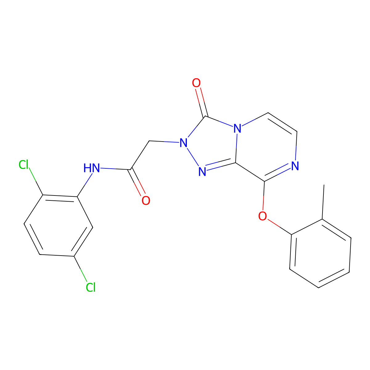 N-(2,5-dichlorophenyl)-2-[8-(2-methylphenoxy)-3-oxo[1,2,4]triazolo[4,3-a]pyrazin-2(3H)-yl]acetamide molecular structure, CAS 1251600-55-1