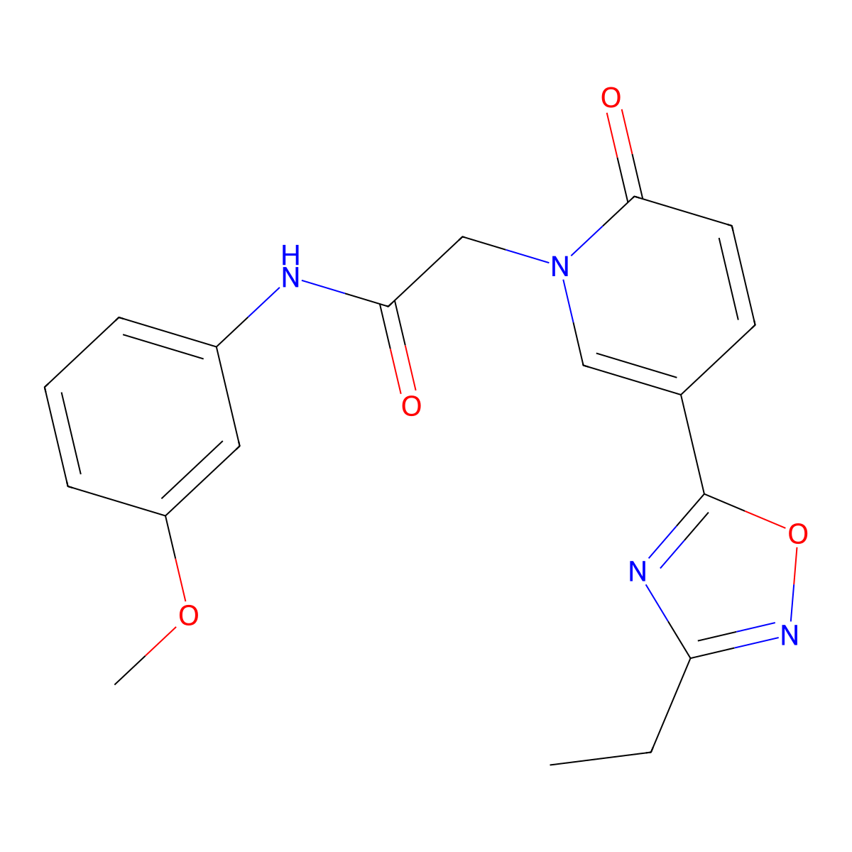 2-(5-(3-ethyl-1,2,4-oxadiazol-5-yl)-2-oxopyridin-1(2H)-yl)-N-(3-methoxyphenyl)acetamide molecular structure, CAS 1251600-59-5