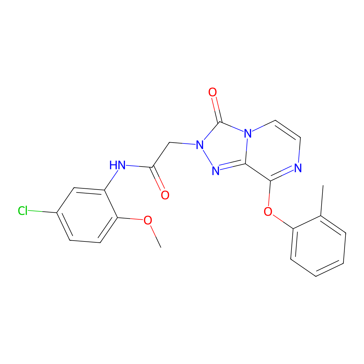 N-(5-chloro-2-methoxyphenyl)-2-[8-(2-methylphenoxy)-3-oxo[1,2,4]triazolo[4,3-a]pyrazin-2(3H)-yl]acetamide molecular structure, CAS 1251600-62-0