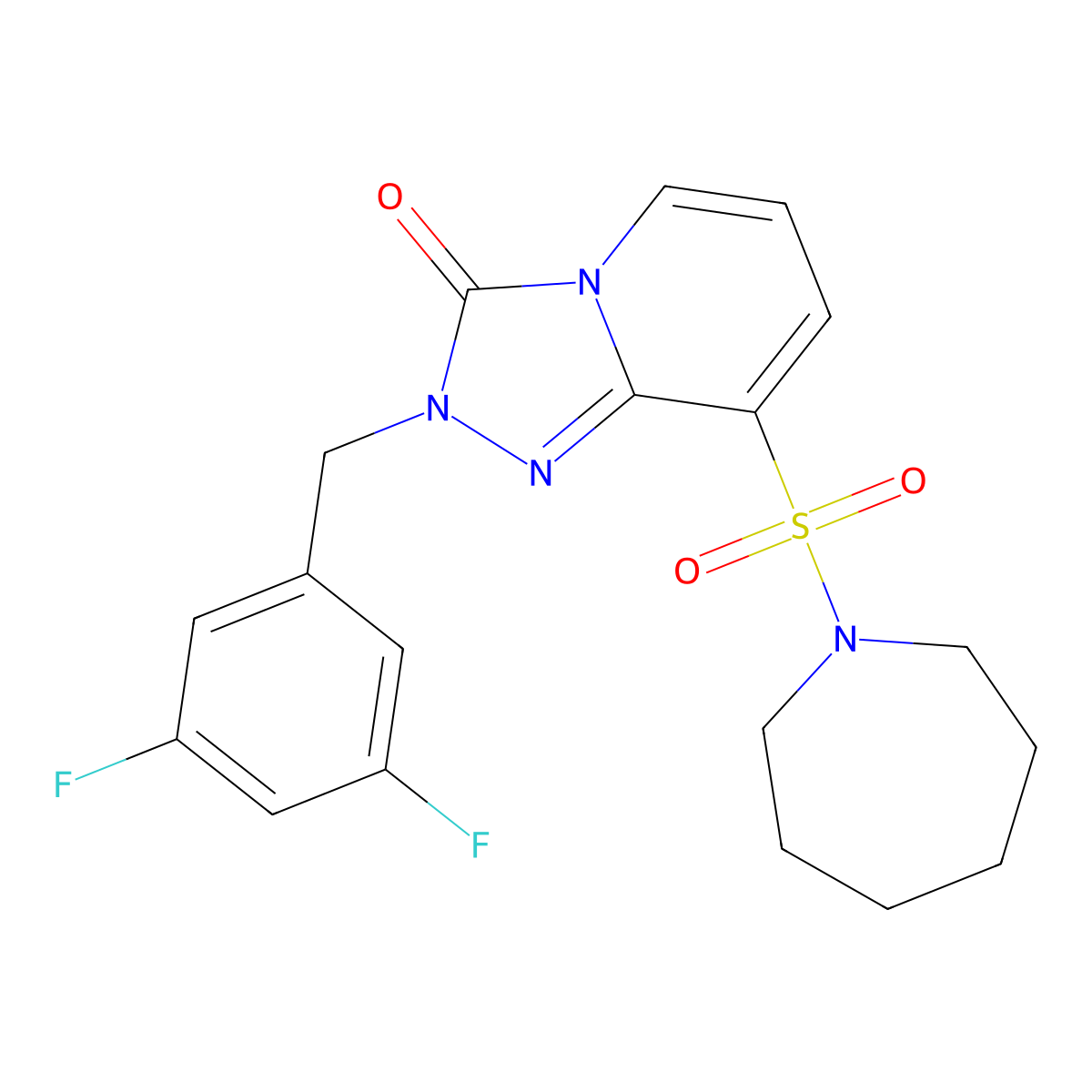 8-(azepane-1-sulfonyl)-2-[(3,5-difluorophenyl)methyl]-2H,3H-[1,2,4]triazolo[4,3-a]pyridin-3-one molecular structure, CAS 1251600-69-7