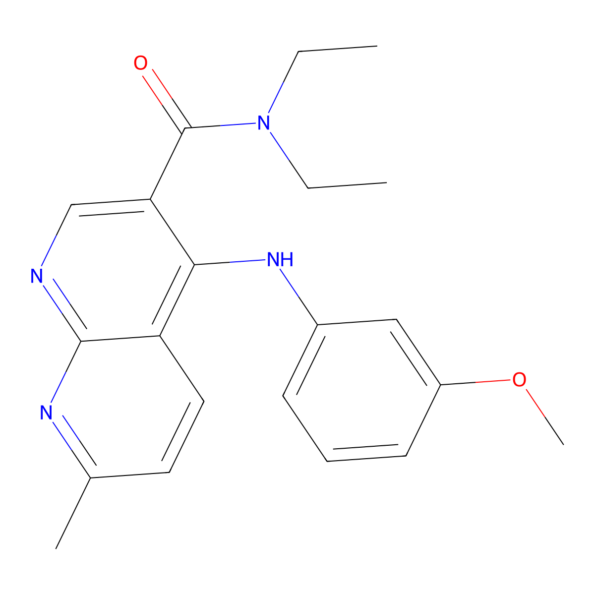 N,N-diethyl-4-[(3-methoxyphenyl)amino]-7-methyl-1,8-naphthyridine-3-carboxamide molecular structure, CAS 1251600-71-1