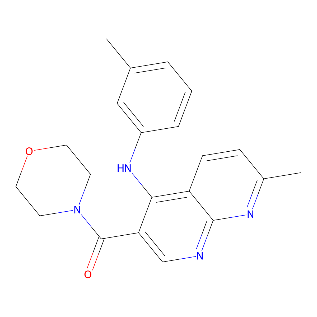 (7-Methyl-4-(m-tolylamino)-1,8-naphthyridin-3-yl)(morpholino)methanone molecular structure, CAS 1251600-78-8