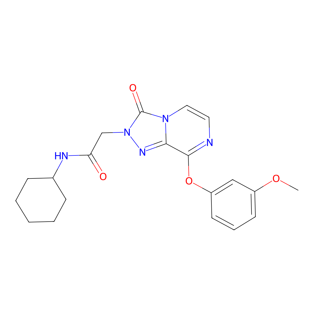 N-cyclohexyl-2-[8-(3-methoxyphenoxy)-3-oxo-2H,3H-[1,2,4]triazolo[4,3-a]pyrazin-2-yl]acetamide molecular structure, CAS 1251601-13-4