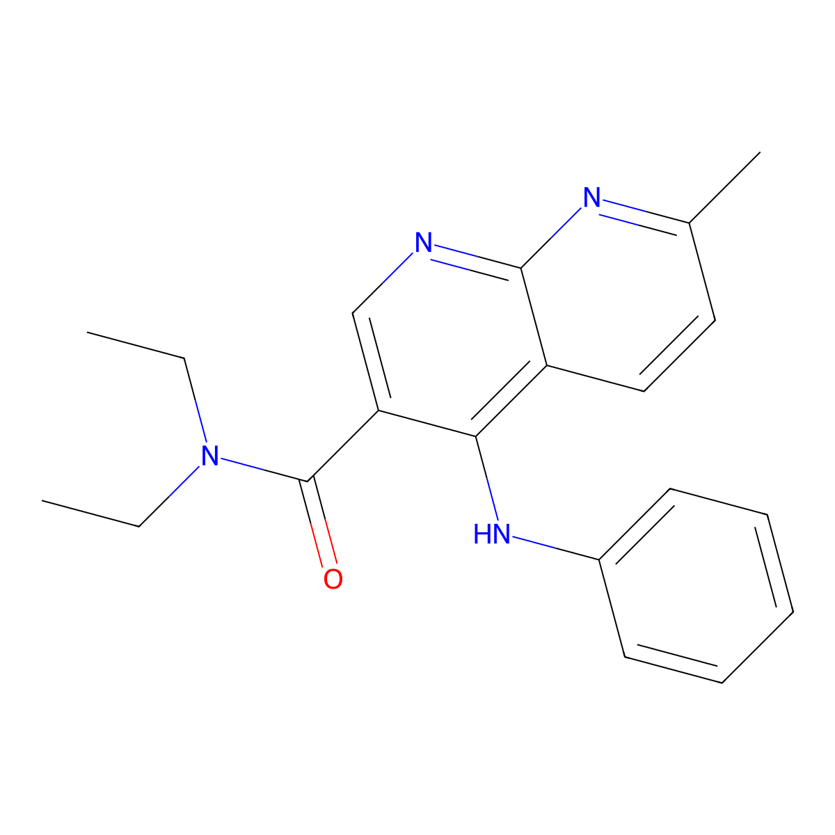 N,N-diethyl-7-methyl-4-(phenylamino)-1,8-naphthyridine-3-carboxamide molecular structure, CAS 1251601-18-9