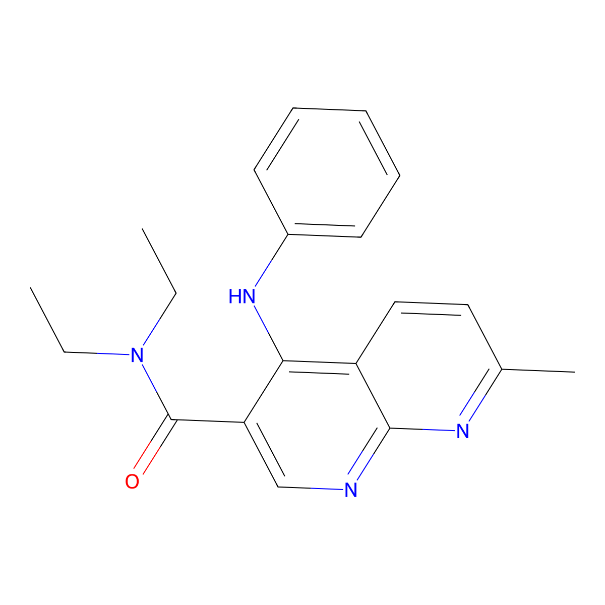 N,N-diethyl-7-methyl-4-(phenylamino)-1,8-naphthyridine-3-carboxamide molecular structure, CAS 1251601-18-9