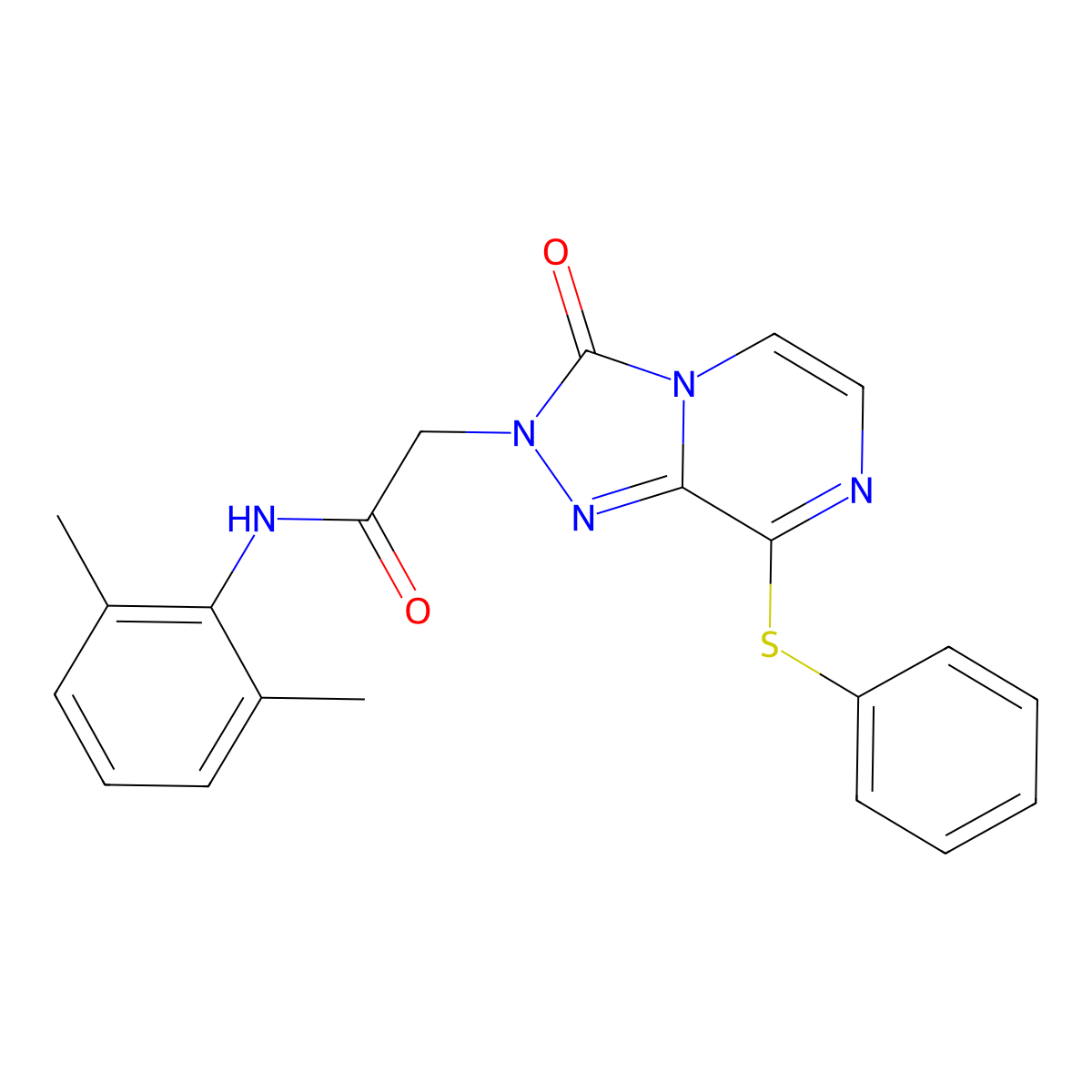 N-(2,6-dimethylphenyl)-2-[3-oxo-8-(phenylsulfanyl)-2H,3H-[1,2,4]triazolo[4,3-a]pyrazin-2-yl]acetamide molecular structure, CAS 1251601-23-6