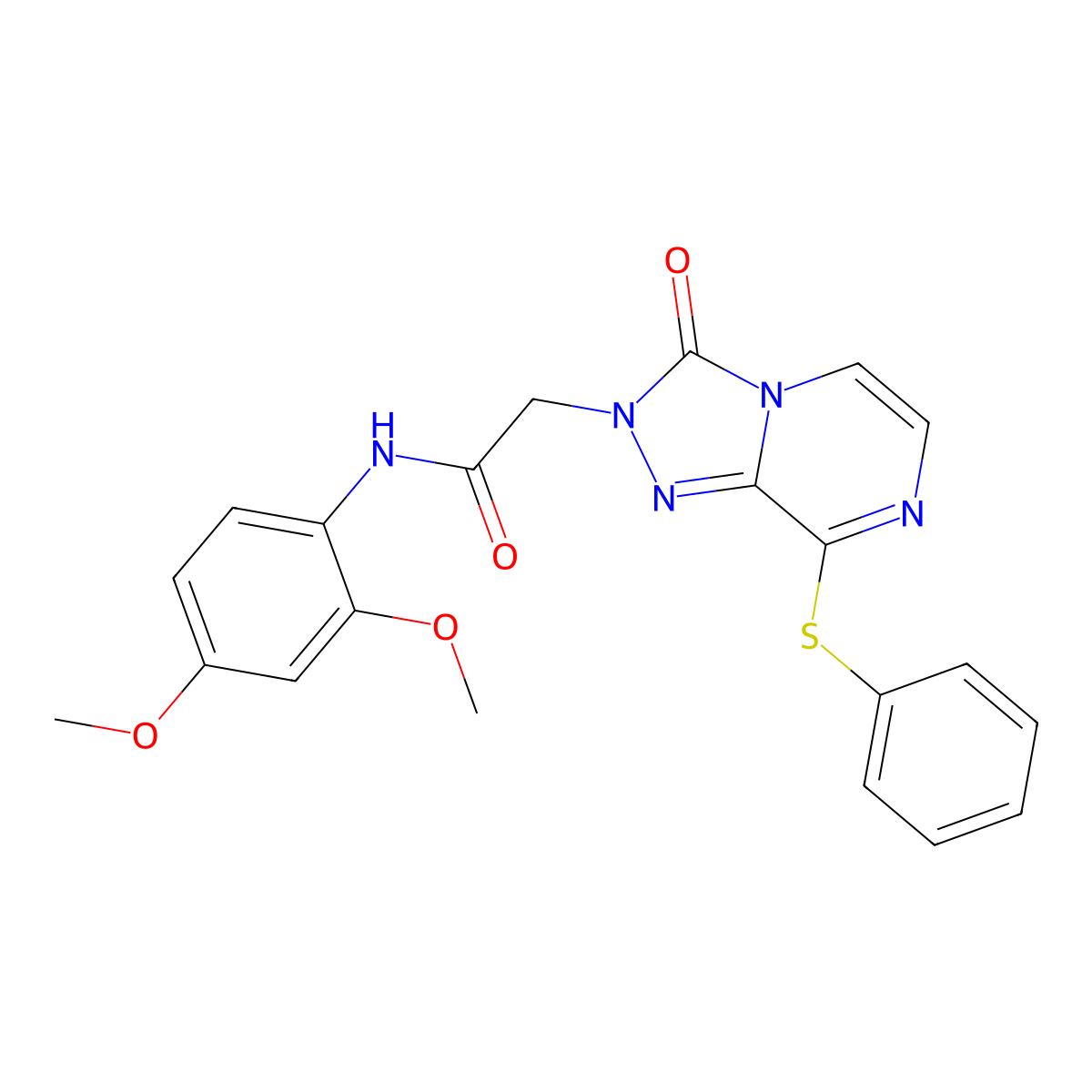 N-(2,4-dimethoxyphenyl)-2-[3-oxo-8-(phenylsulfanyl)-2H,3H-[1,2,4]triazolo[4,3-a]pyrazin-2-yl]acetamide molecular structure, CAS 1251601-29-2