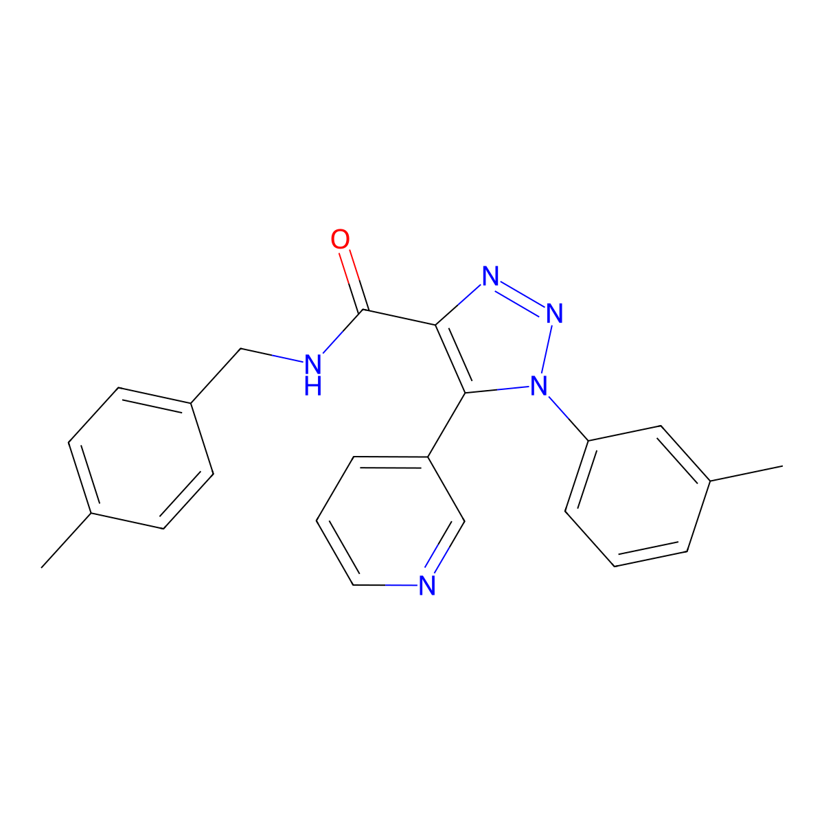 N-(4-methylbenzyl)-5-(pyridin-3-yl)-1-(m-tolyl)-1H-1,2,3-triazole-4-carboxamide molecular structure, CAS 1251601-33-8