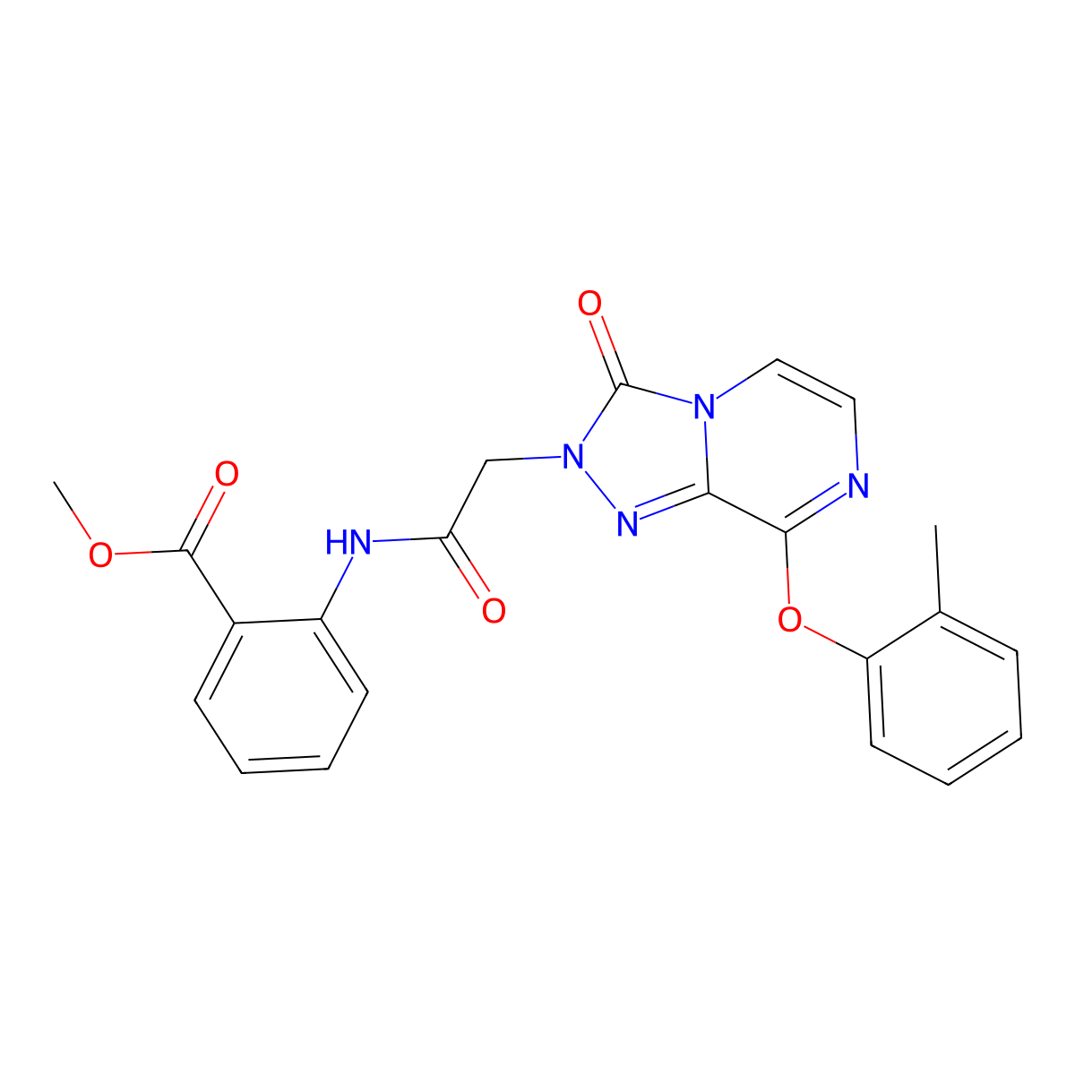 methyl 2-({[8-(2-methylphenoxy)-3-oxo[1,2,4]triazolo[4,3-a]pyrazin-2(3H)-yl]acetyl}amino)benzoate molecular structure, CAS 1251601-45-2