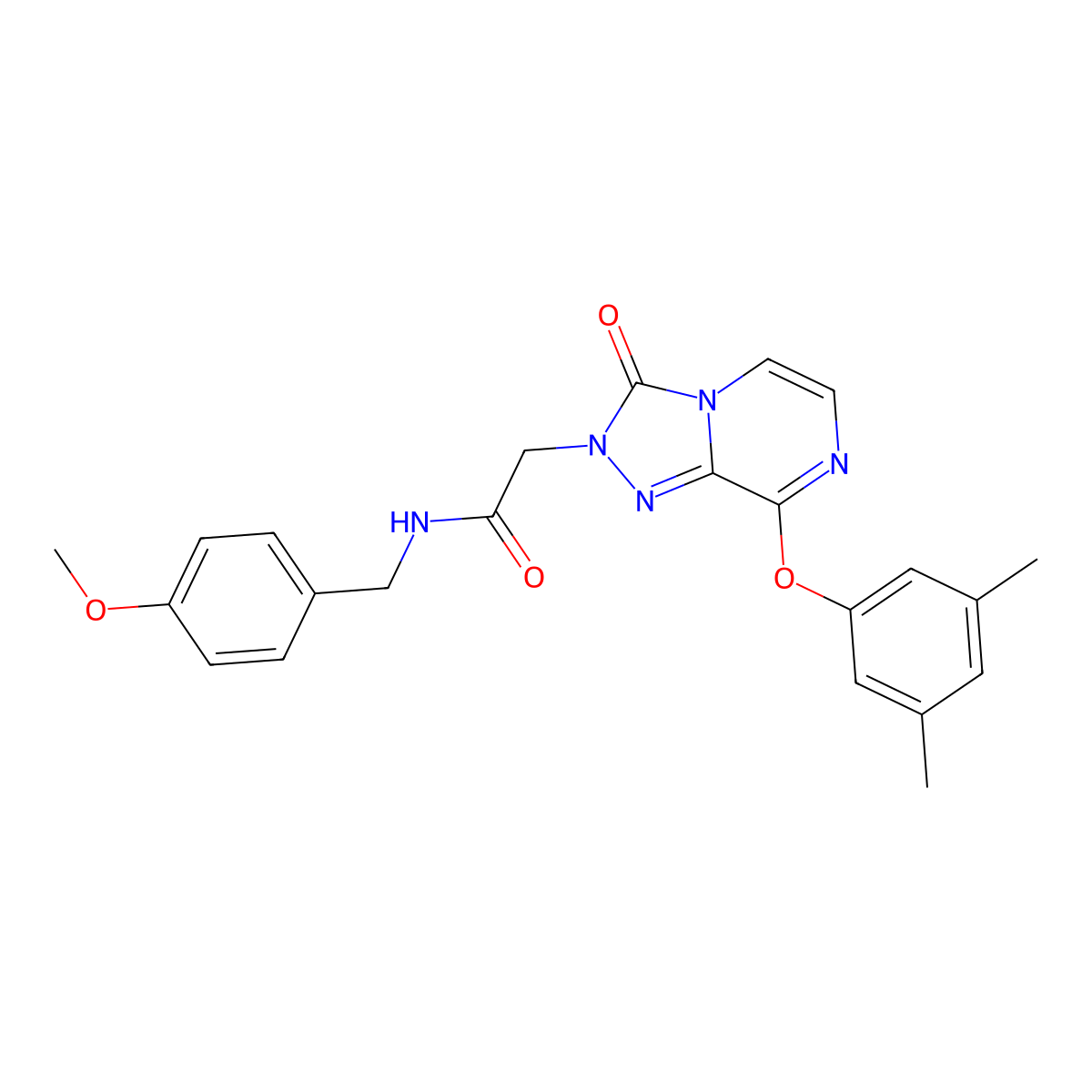 2-[8-(3,5-dimethylphenoxy)-3-oxo-2H,3H-[1,2,4]triazolo[4,3-a]pyrazin-2-yl]-N-[(4-methoxyphenyl)methyl]acetamide molecular structure, CAS 1251601-51-0