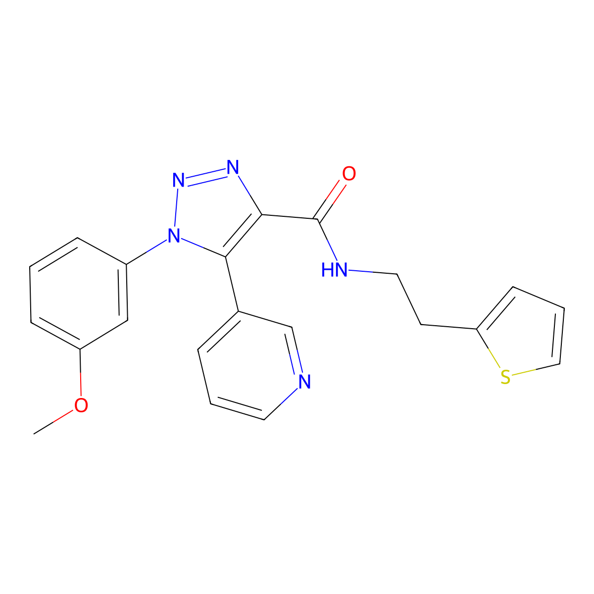 1-(3-methoxyphenyl)-5-(pyridin-3-yl)-N-[2-(thiophen-2-yl)ethyl]-1H-1,2,3-triazole-4-carboxamide molecular structure, CAS 1251601-56-5