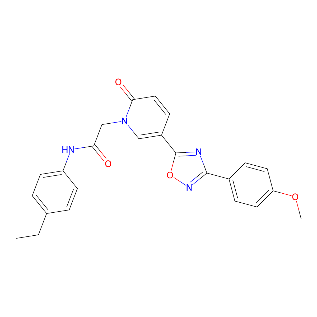 N-(4-ethylphenyl)-2-(5-(3-(4-methoxyphenyl)-1,2,4-oxadiazol-5-yl)-2-oxopyridin-1(2H)-yl)acetamide molecular structure, CAS 1251601-57-6