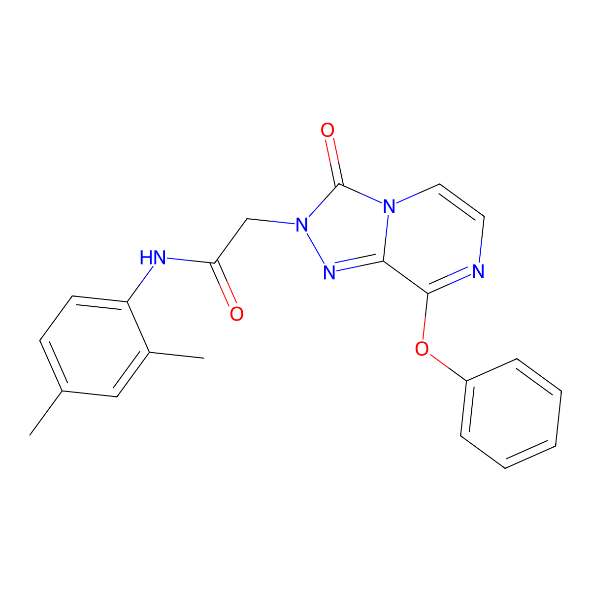 N-(2,4-dimethylphenyl)-2-(3-oxo-8-phenoxy-[1,2,4]triazolo[4,3-a]pyrazin-2(3H)-yl)acetamide molecular structure, CAS 1251601-79-2