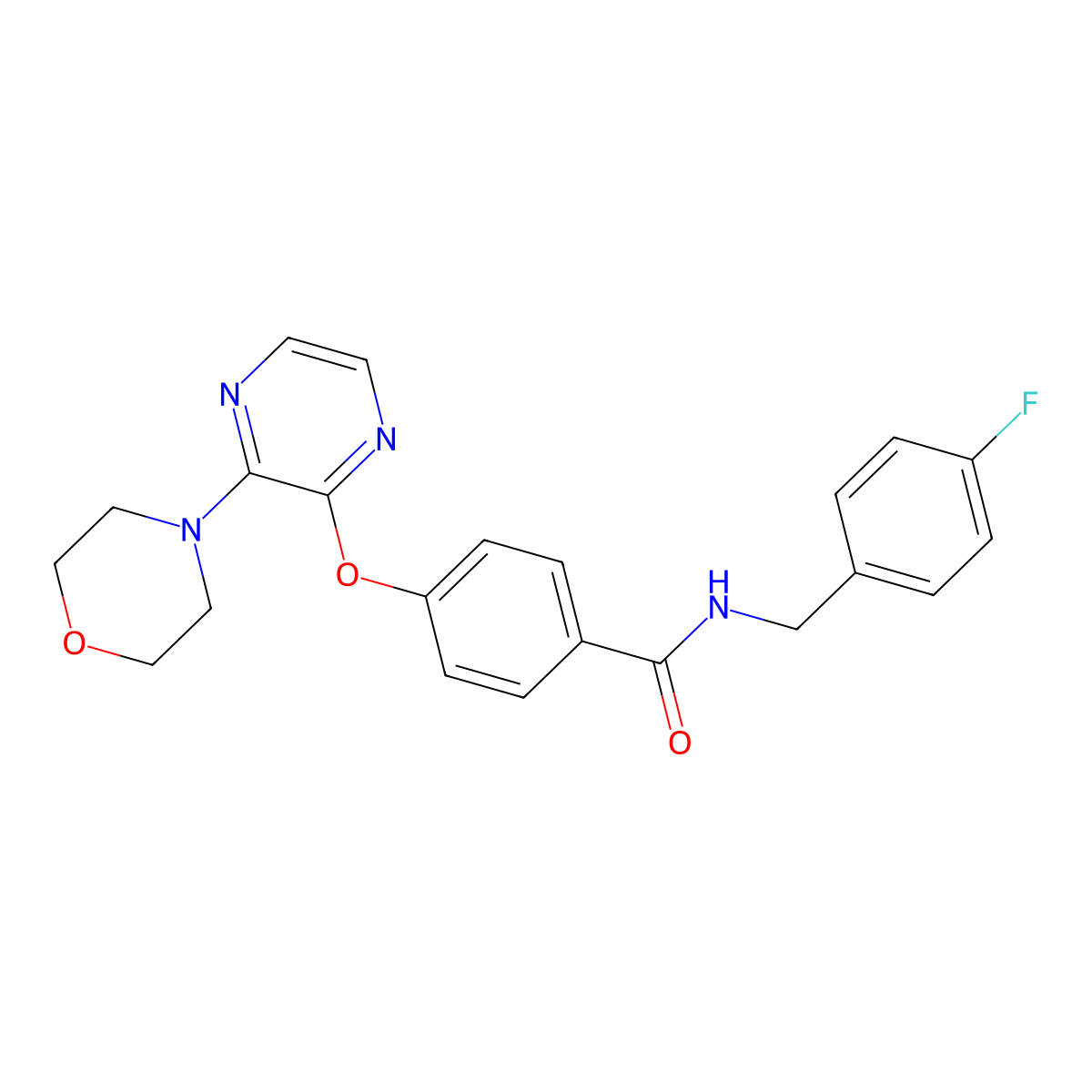 N-(4-fluorobenzyl)-4-((3-morpholinopyrazin-2-yl)oxy)benzamide molecular structure, CAS 1251601-87-2