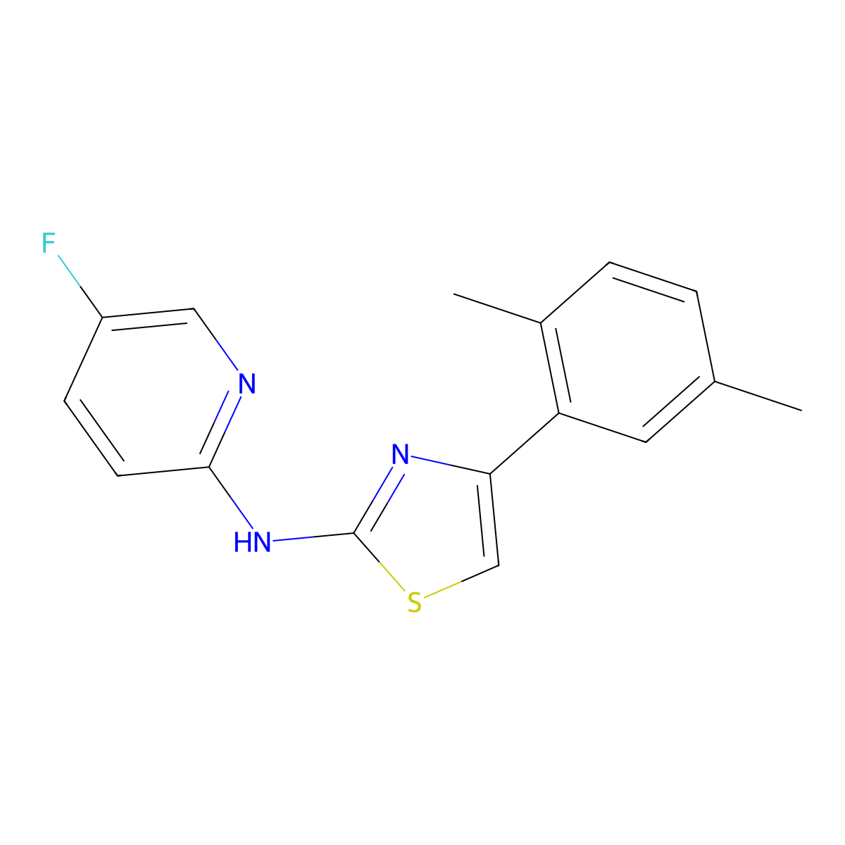 N-[4-(2,5-dimethylphenyl)-1,3-thiazol-2-yl]-5-fluoropyridin-2-amine molecular structure, CAS 1251601-94-1