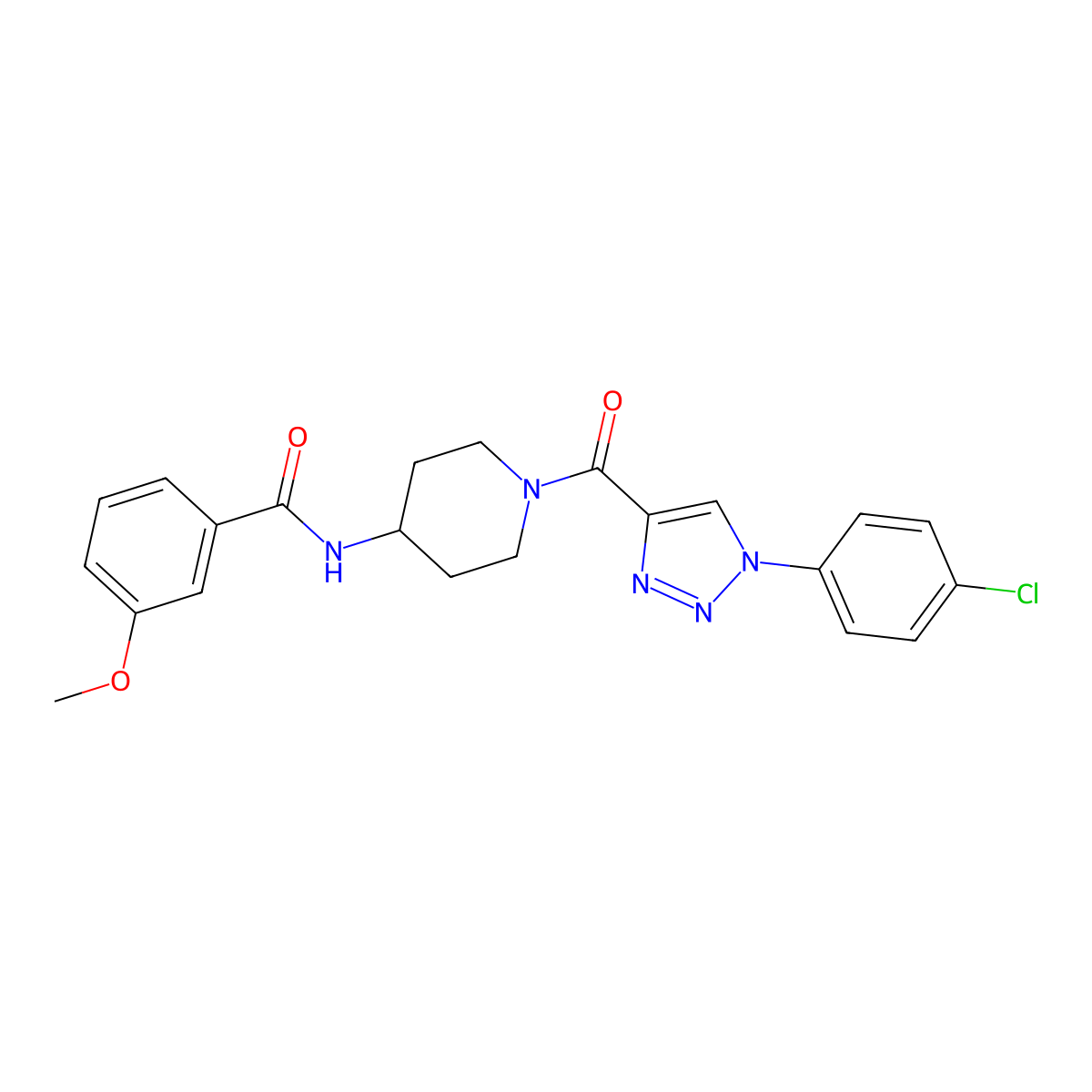 N-(1-(1-(4-chlorophenyl)-1H-1,2,3-triazole-4-carbonyl)piperidin-4-yl)-3-methoxybenzamide molecular structure, CAS 1251602-00-2