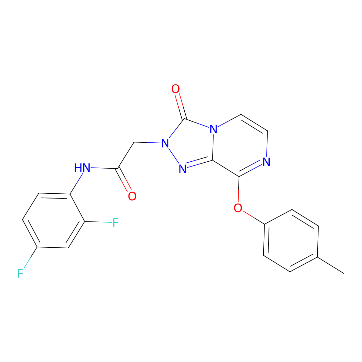 N-(2,4-difluorophenyl)-2-[8-(4-methylphenoxy)-3-oxo-2H,3H-[1,2,4]triazolo[4,3-a]pyrazin-2-yl]acetamide molecular structure, CAS 1251602-09-1