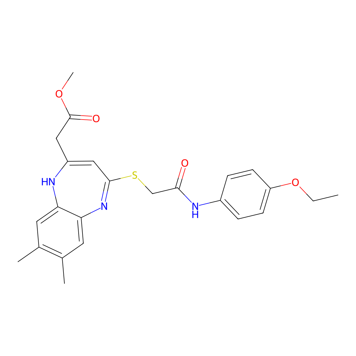 methyl [4-({2-[(4-ethoxyphenyl)amino]-2-oxoethyl}thio)-7,8-dimethyl-1H-1,5-benzodiazepin-2-yl]acetate molecular structure, CAS 1251602-17-1