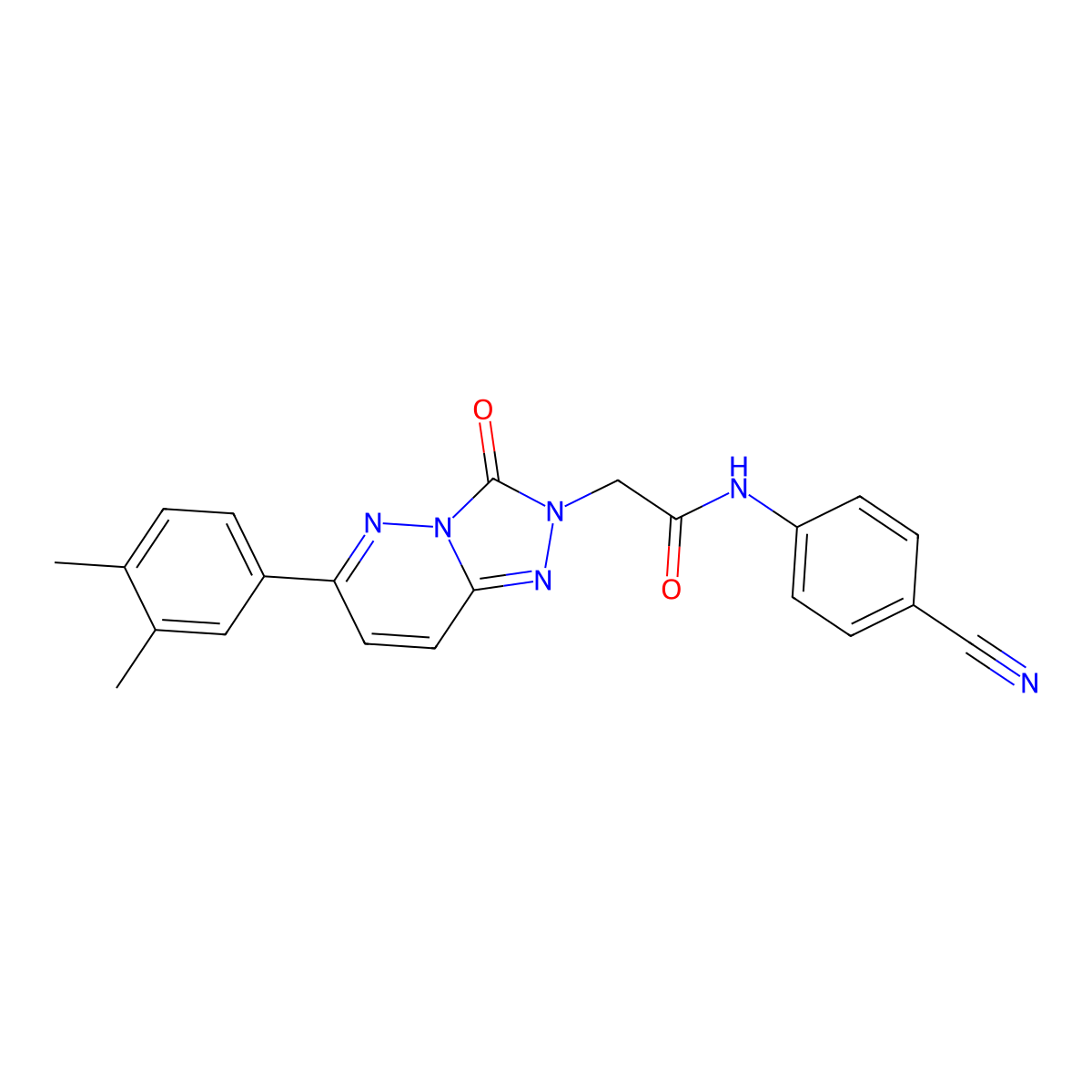 N-(4-cyanophenyl)-2-(6-(3,4-dimethylphenyl)-3-oxo-[1,2,4]triazolo[4,3-b]pyridazin-2(3H)-yl)acetamide molecular structure, CAS 1251602-37-5