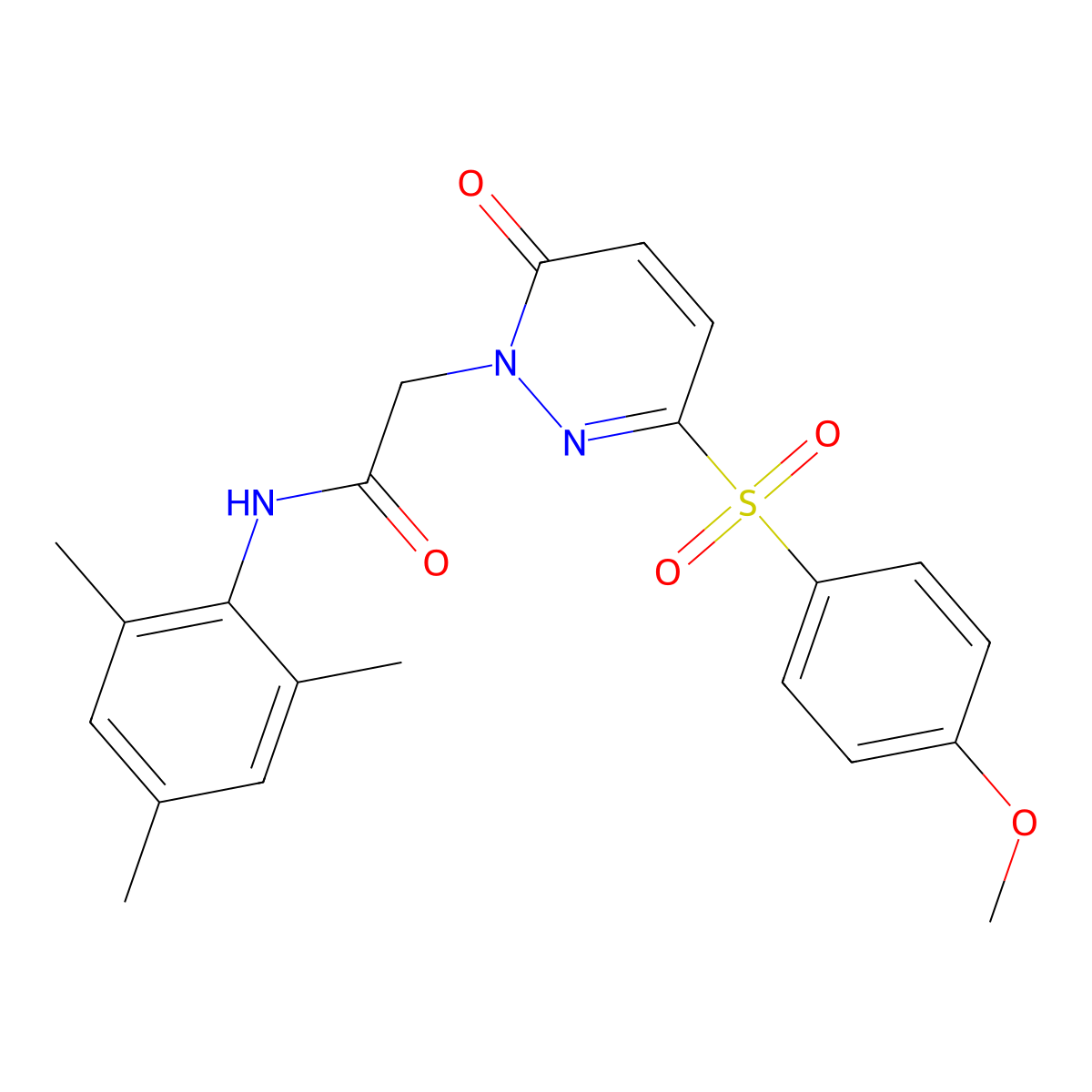 2-[3-(4-methoxybenzenesulfonyl)-6-oxo-1,6-dihydropyridazin-1-yl]-N-(2,4,6-trimethylphenyl)acetamide molecular structure, CAS 1251602-43-3