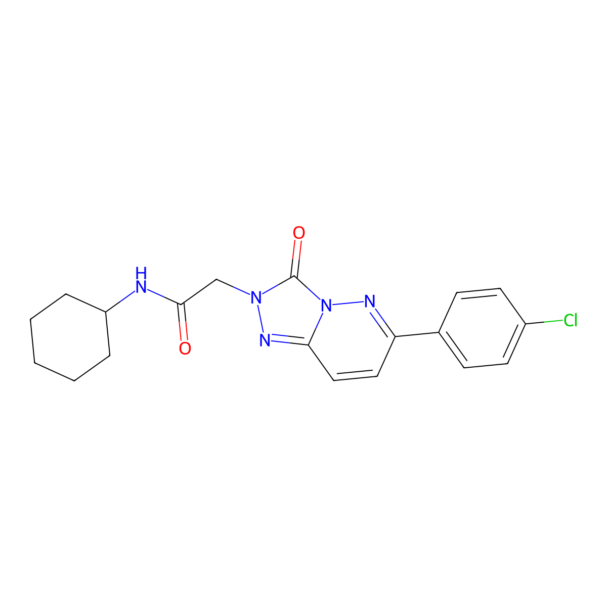 2-(6-(4-chlorophenyl)-3-oxo-[1,2,4]triazolo[4,3-b]pyridazin-2(3H)-yl)-N-cyclohexylacetamide molecular structure, CAS 1251602-49-9