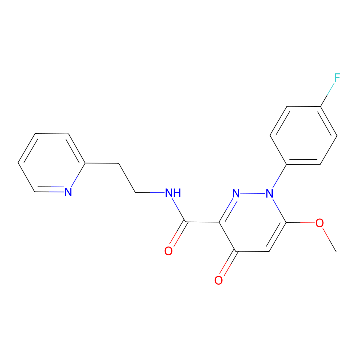 1-(4-fluorophenyl)-6-methoxy-4-oxo-N-(2-pyridin-2-ylethyl)-1,4-dihydropyridazine-3-carboxamide molecular structure, CAS 1251602-55-7