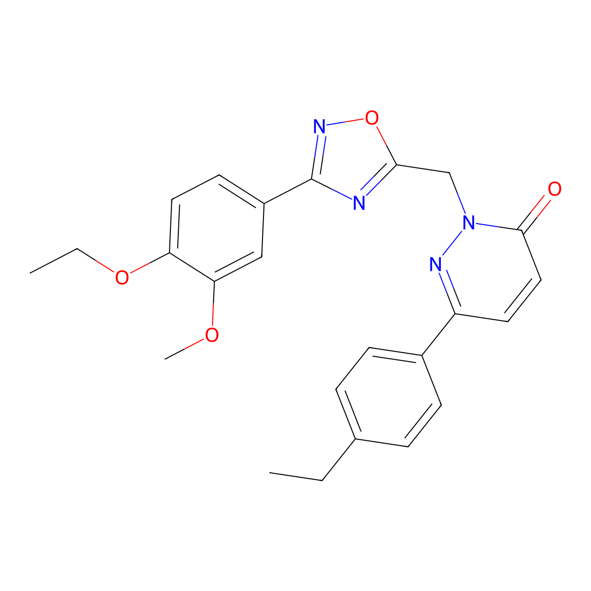 2-((3-(4-ethoxy-3-methoxyphenyl)-1,2,4-oxadiazol-5-yl)methyl)-6-(4-ethylphenyl)pyridazin-3(2H)-one molecular structure, CAS 1251602-67-1