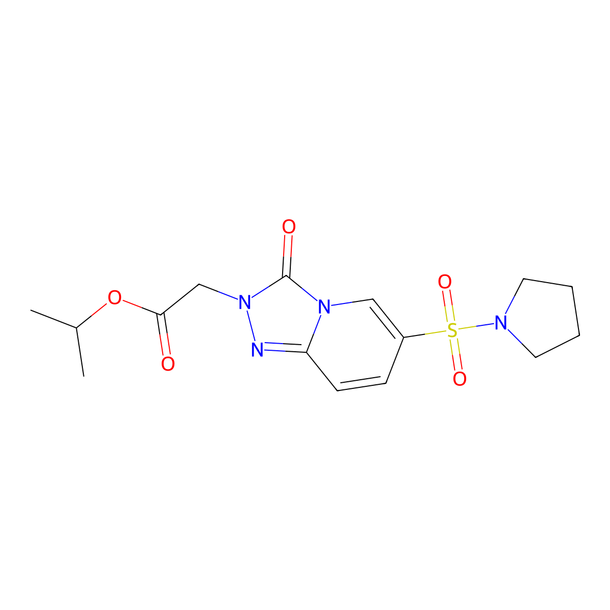 isopropyl [3-oxo-6-(pyrrolidin-1-ylsulfonyl)[1,2,4]triazolo[4,3-a]pyridin-2(3H)-yl]acetate molecular structure, CAS 1251602-71-7