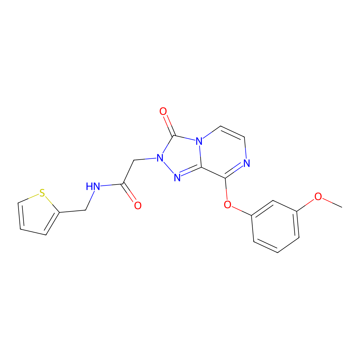 2-(8-(3-methoxyphenoxy)-3-oxo-[1,2,4]triazolo[4,3-a]pyrazin-2(3H)-yl)-N-(thiophen-2-ylmethyl)acetamide molecular structure, CAS 1251602-72-8
