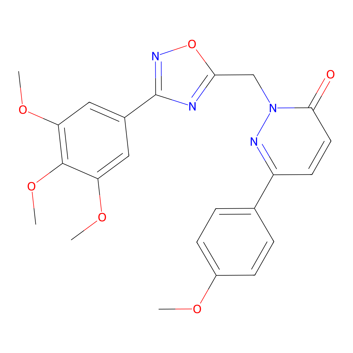 6-(4-methoxyphenyl)-2-((3-(3,4,5-trimethoxyphenyl)-1,2,4-oxadiazol-5-yl)methyl)pyridazin-3(2H)-one molecular structure, CAS 1251602-76-2