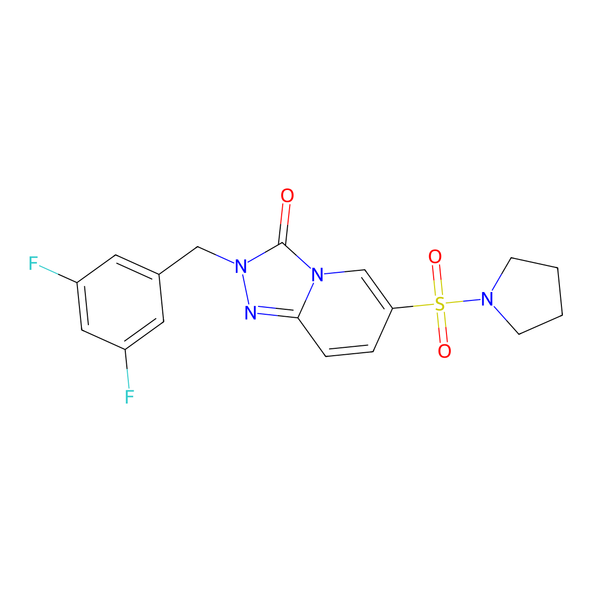 2-[(3,5-difluorophenyl)methyl]-6-(pyrrolidine-1-sulfonyl)-2H,3H-[1,2,4]triazolo[4,3-a]pyridin-3-one molecular structure, CAS 1251602-80-8